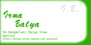 irma balya business card